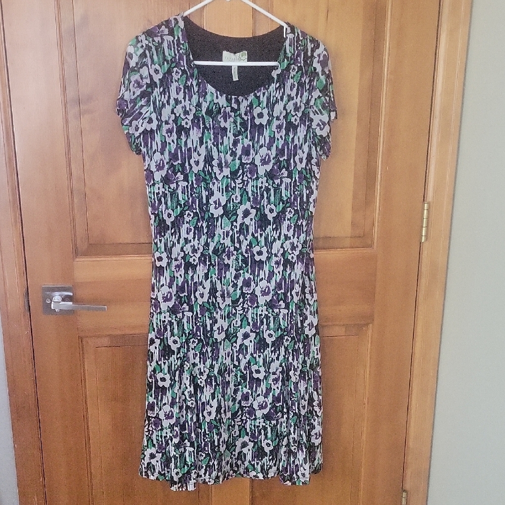 Sahalie Black and White Flutter Sleeve Sheath Dress